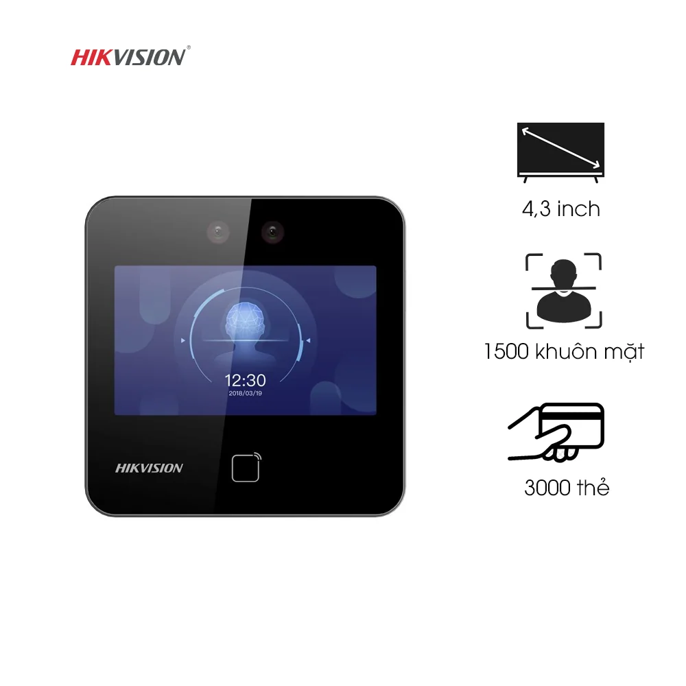  Máy chấm công khuôn mặt Hikvision SH-K1T9343MWX